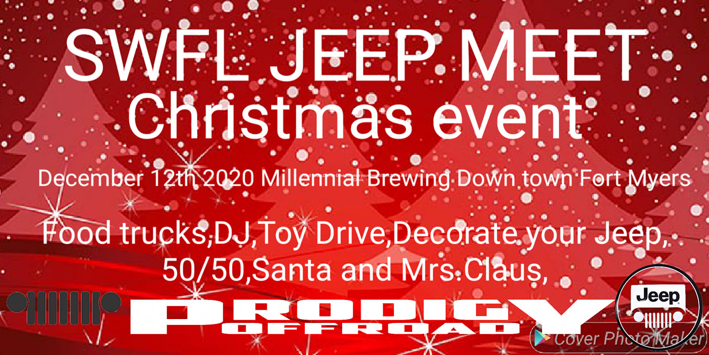 Event information. Trophies for best Christmas themed Jeep. Medal for Ugliest Christmas sweater or shirt.Santa ,Mrs Claus and elves will be hanging out.Toy donation to NFM civic center . KEG made Christmas tree . Christmas music.Food trucks,Memories,50/50 ,Raffles and more.Everyone is welcome to attend.Bring the kids and the family